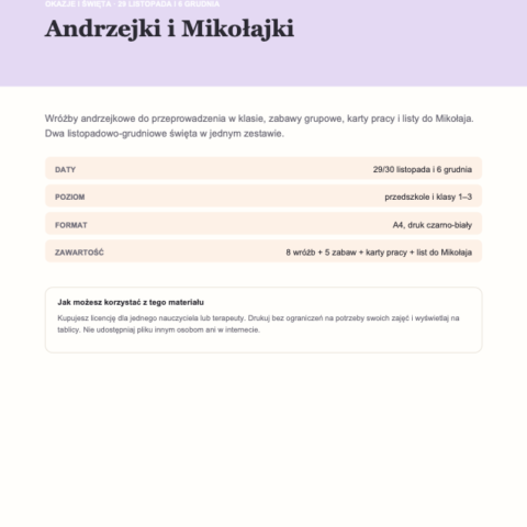 Andrzejki i Mikołajki