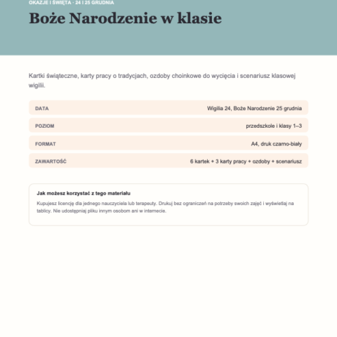 Boże Narodzenie w klasie