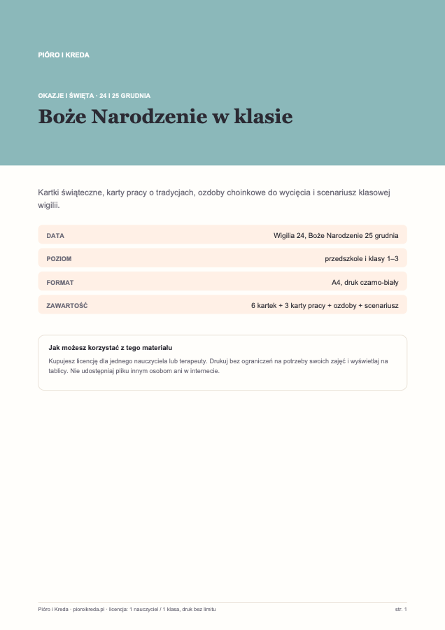 Boże Narodzenie w klasie
