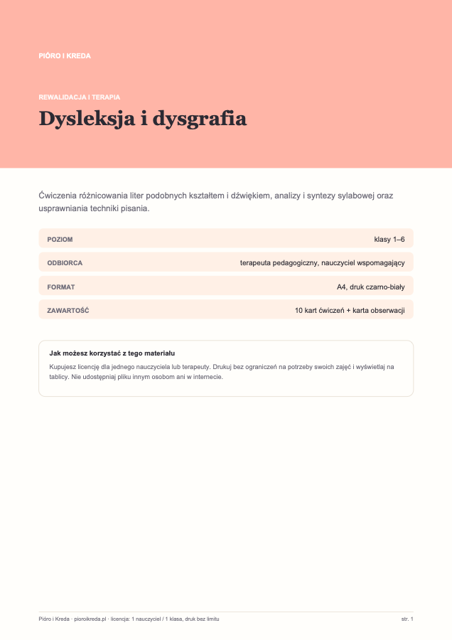 Dysleksja i dysgrafia — ćwiczenia
