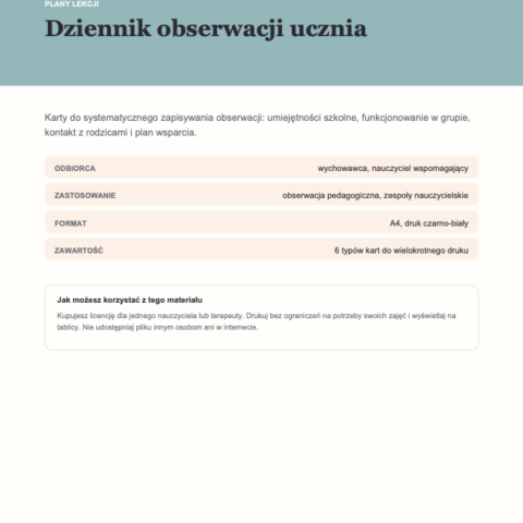 Dziennik obserwacji ucznia