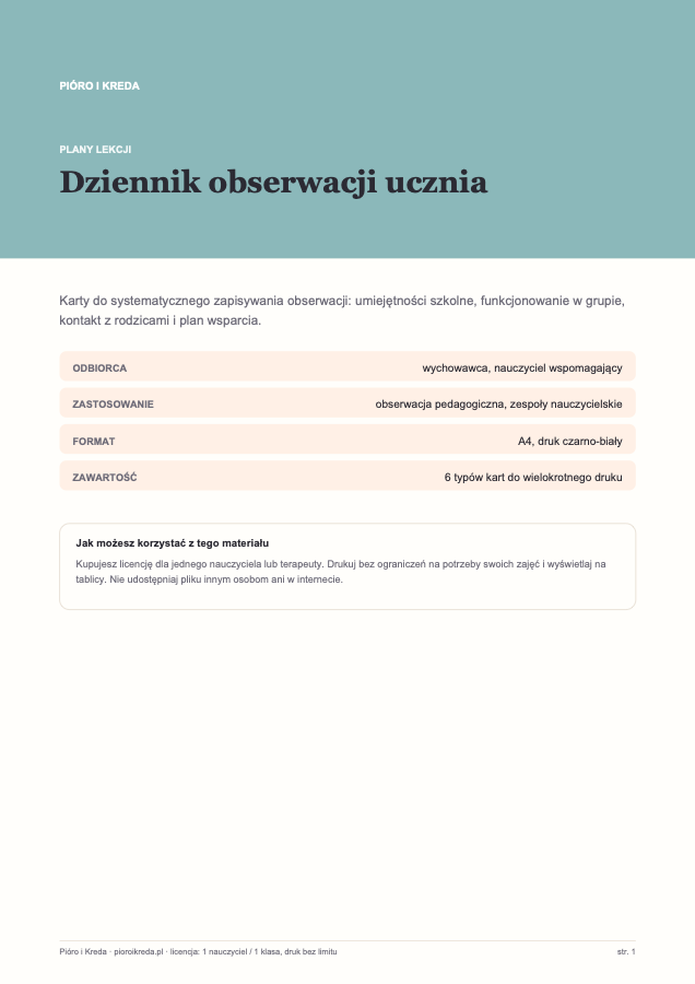 Dziennik obserwacji ucznia