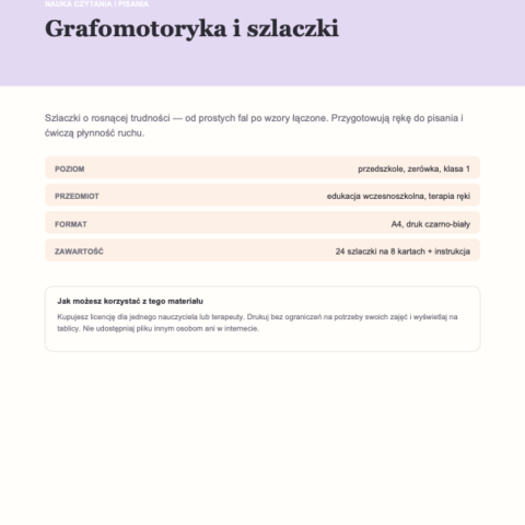 Grafomotoryka i szlaczki