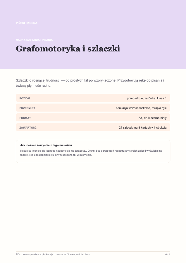 Grafomotoryka i szlaczki