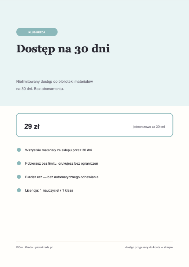Klub Kreda — dostęp na 30 dni