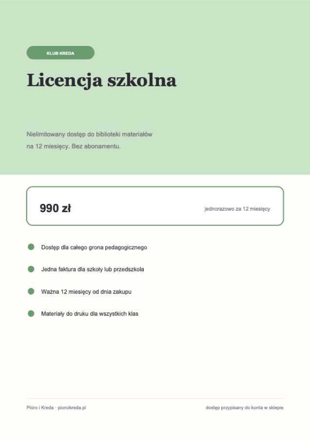 Klub Kreda — licencja szkolna