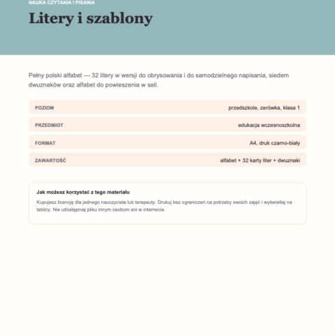 Litery i szablony do druku