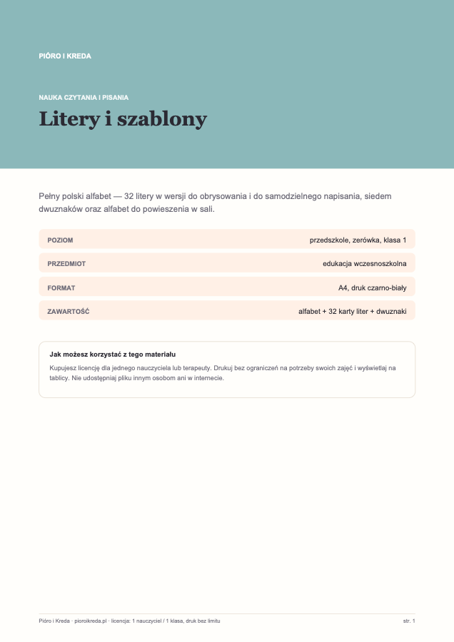 Litery i szablony do druku