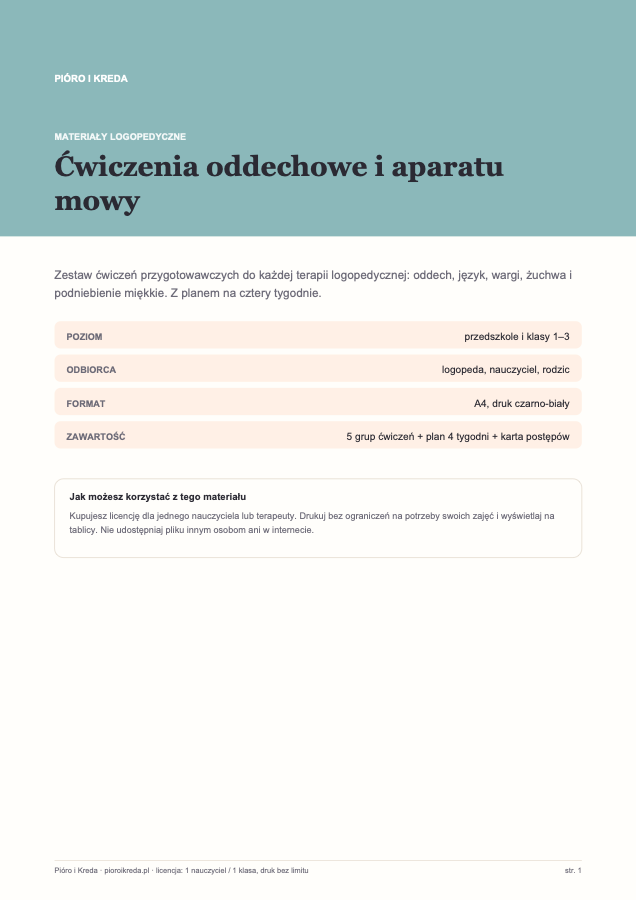 Ćwiczenia oddechowe i usprawniające aparat mowy