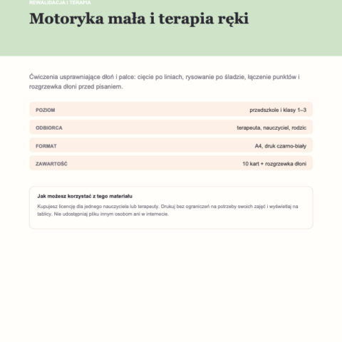 Motoryka mała i terapia ręki