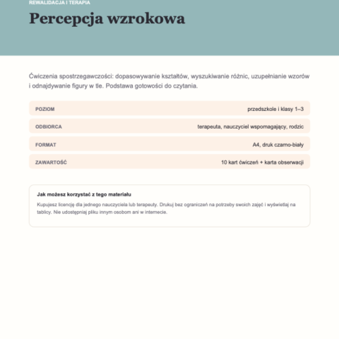 Percepcja wzrokowa — ćwiczenia