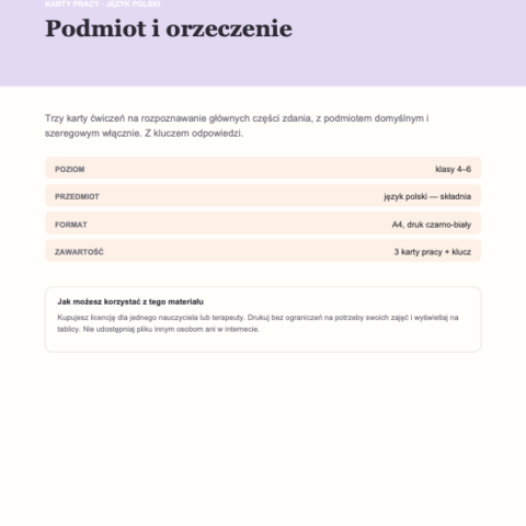 Podmiot i orzeczenie — części zdania