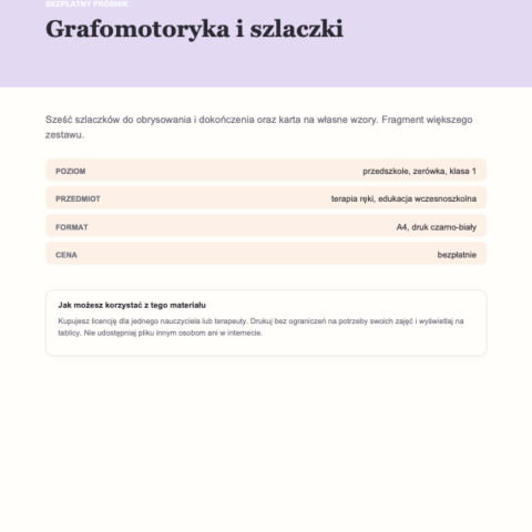 Grafomotoryka i szlaczki — próbnik