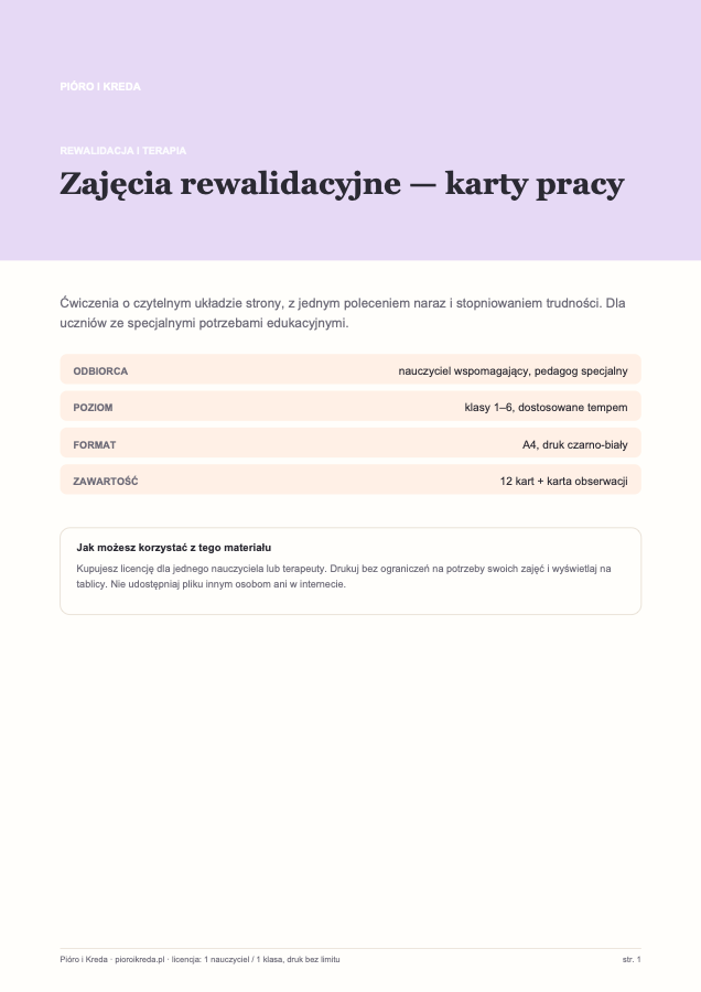 Rewalidacja — karty pracy