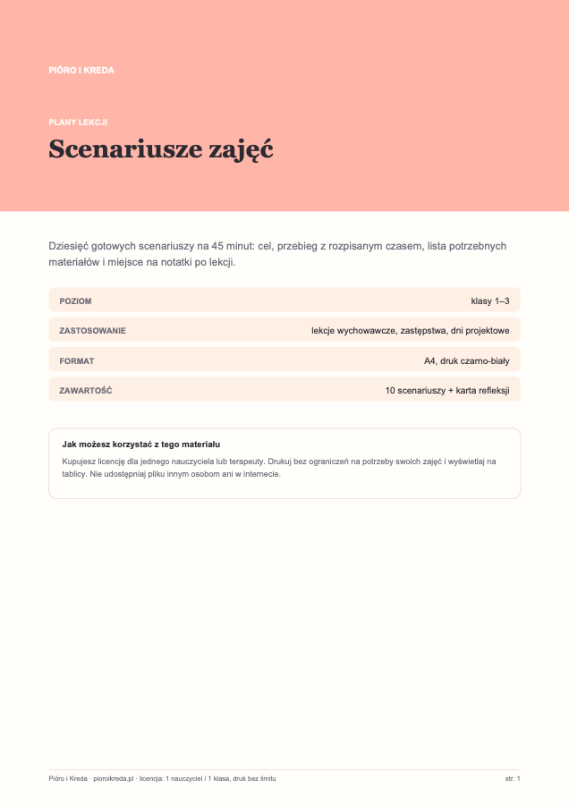 Scenariusze zajęć — 10 gotowych lekcji