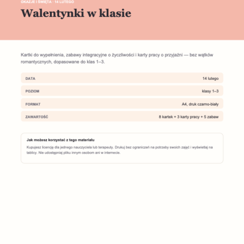 Walentynki w klasie