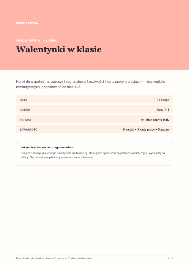 Walentynki w klasie