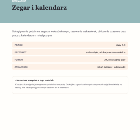 Zegar i kalendarz