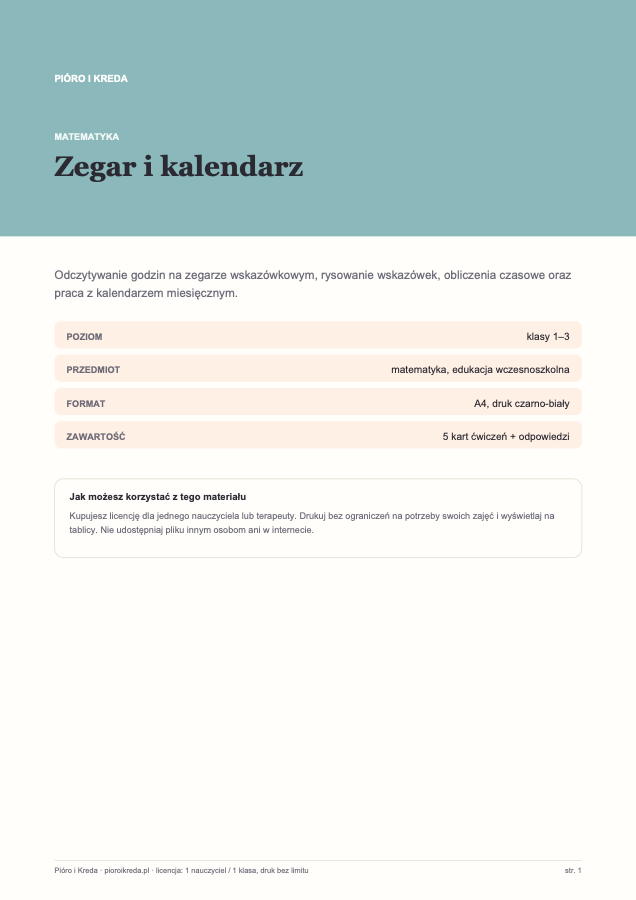 Zegar i kalendarz